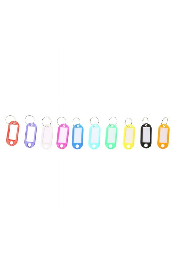 10 Pcs Keychain Labels Key Fob with Rings Key Labels Luggage Labels for Travel Office and Student Item Identification