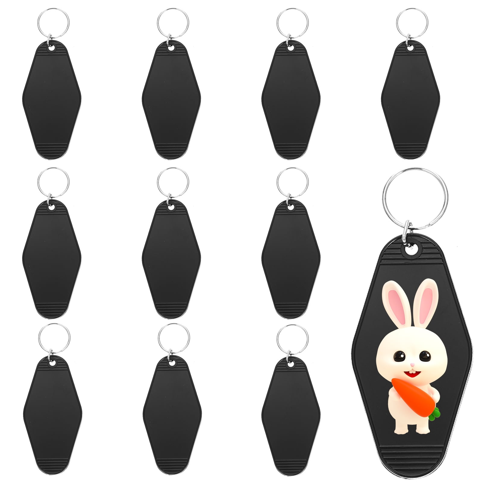 10 Pcs Key Tags with Ring Plastic Keychain Car Keys Motel