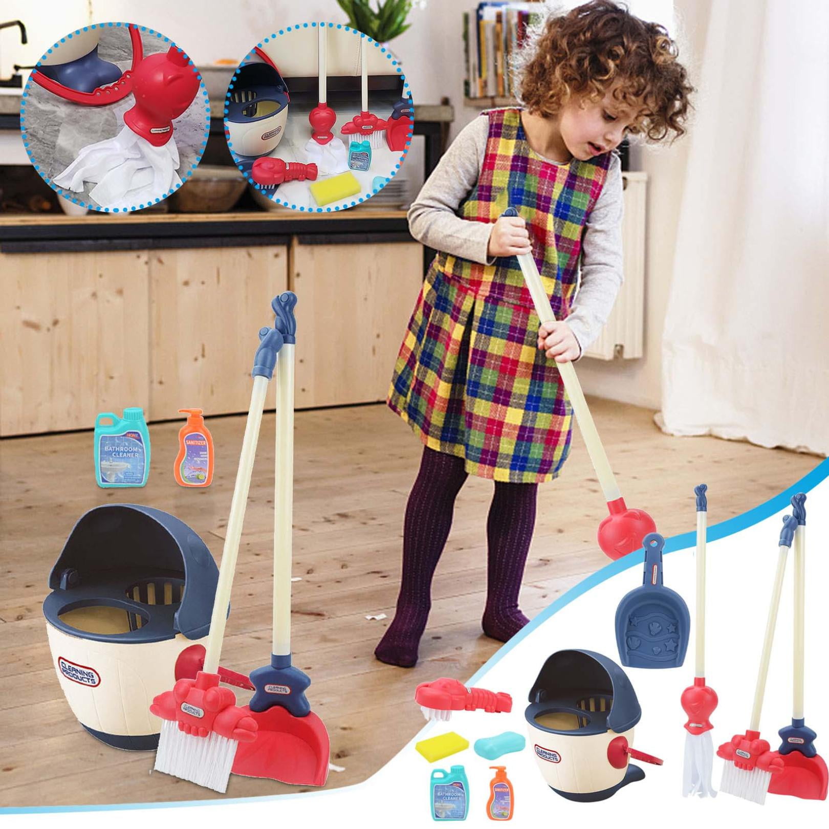 10 Pcs Kids Cleaning Set Toys Kids Play Broom, Mop and Cleaning Toys