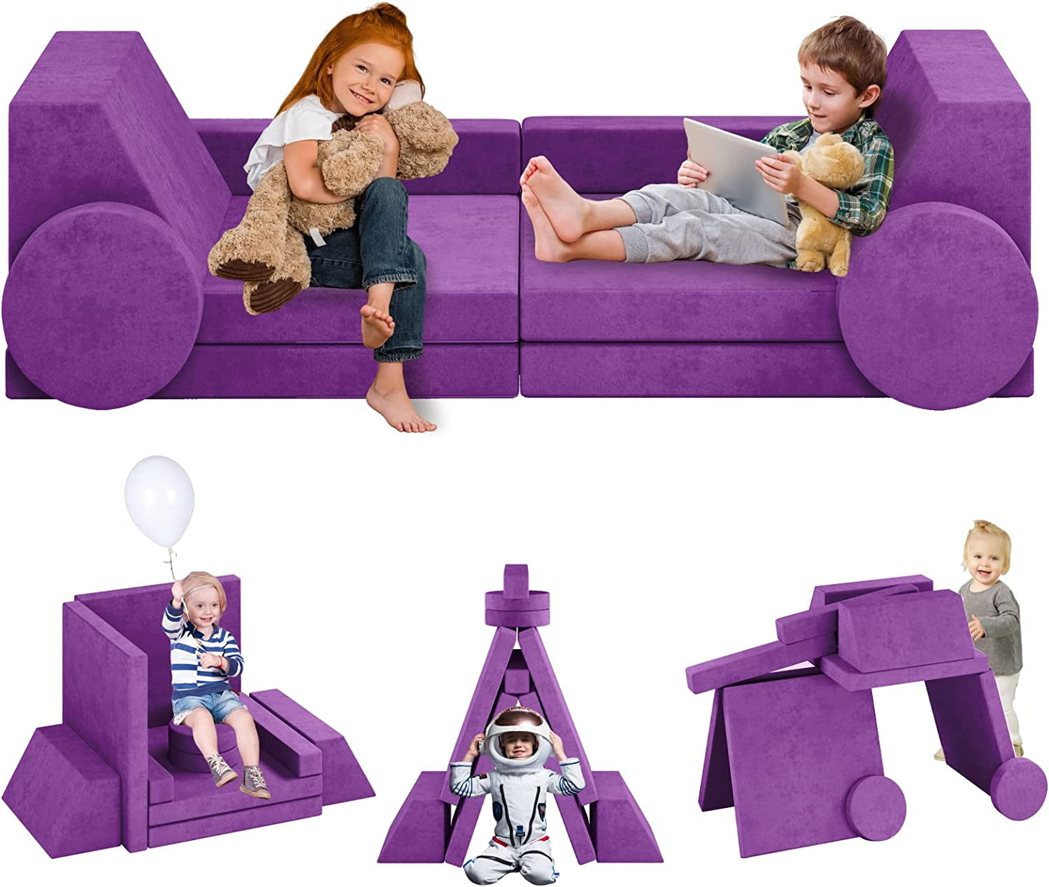10 Pcs Kids Couch, Wanan Toddler Couch, Baby Kids Sofa Couch for