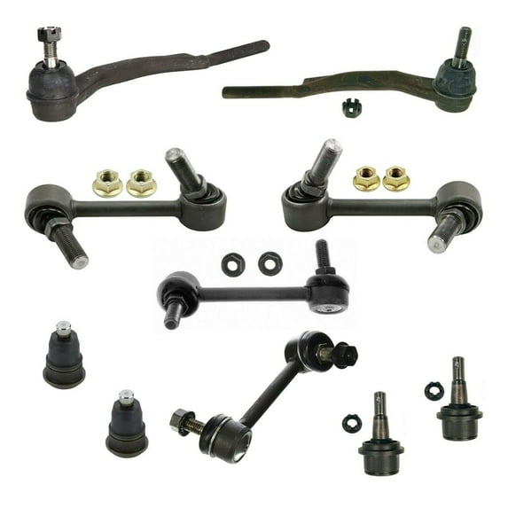10 Pcs Kit Front & Rear Sway Bar Link Outer Tie Rod End 16mm Upper Lower Ball Joints Fits select: 2004-2007 CHEVROLET TRAILBLAZER, 2004-2007 GMC ENVOY