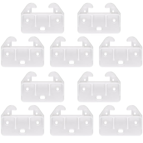10 Pcs Kitchen Cabinet Hooks Center Mount Drawer Guide Drawer Track Guides Plastic Drawer Rail Guides Table White