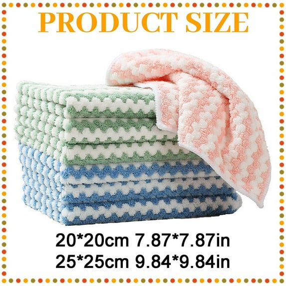10 Pcs Kitchen Towels - Highly Absorbent, Hand Towel and Dishcloths, Super Soft Cleaning Cloth, Dish Towels and Dish Cloths for Cooking in Kitchen or Household Cleaning Random Color