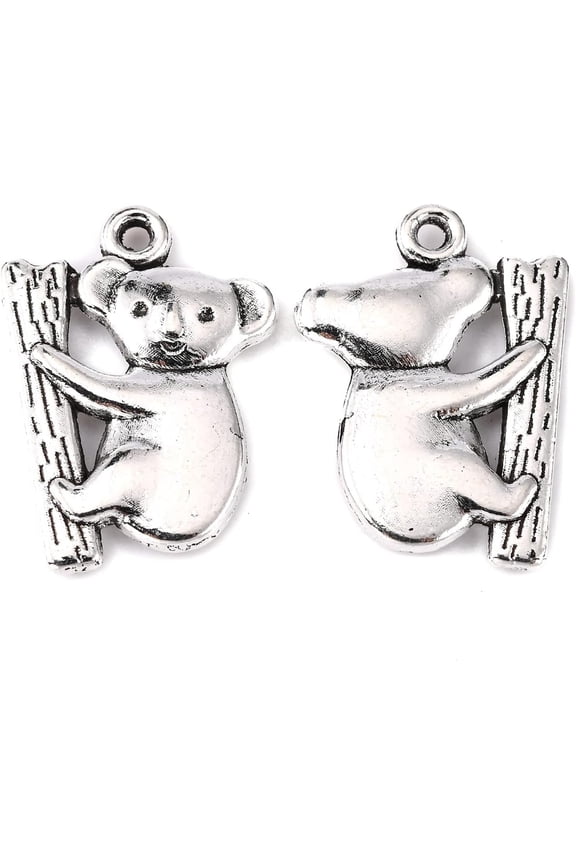 10 Pcs Koala Charms Pendant Tibetan Style Zinc Alloy Pendants Jewelry Making Charms Metal Charms Pendant Pendant Ornament for Women DIY Necklace Bracelet Earring Jewelry Craft Making