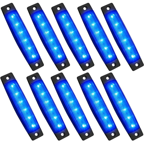 10 Pcs LED Rock Strip Lights Car Exterior Underglow Wheel Fender Well Lighting Kits Waterproof for Golf Cart Wrangler Offroad Truck RV UTV ATV Snowmobile (Blue)