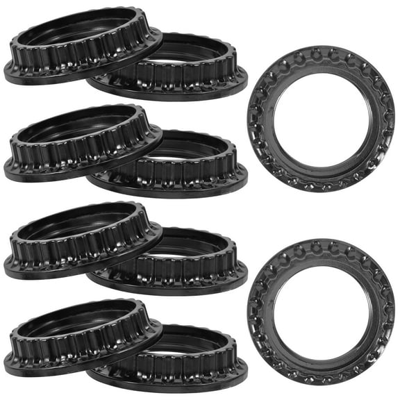 E26 Lamp Shade Ring for Floor Lamp Black Plastic 10 Pieces Stylish Wood Design-Compatible with E26
