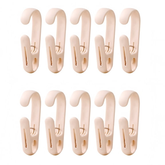 10 Pcs Laundry Hooks With Clips For Organising Towels, Clothing, Curtains, And Accessories In Bathroom, Kitchen, Or Wardrobe, Space-Saving And Stainless Steel Clothes Pins, Rust-Resistant(Pink)
