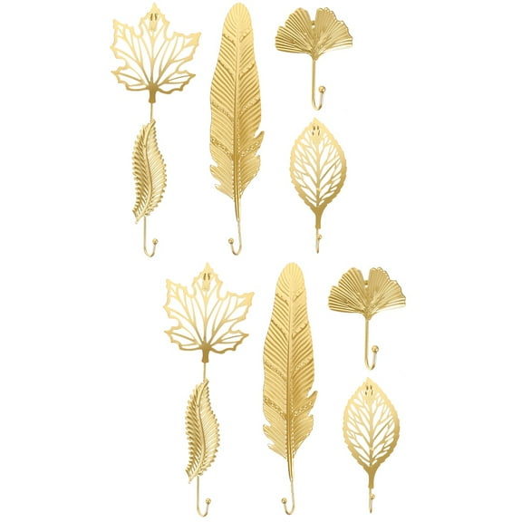 10 Pcs Leaf Hook Coat Hangers Gold Hooks for Wall Clothes Hanger Retro Decor Decorative Wall Hooks Child