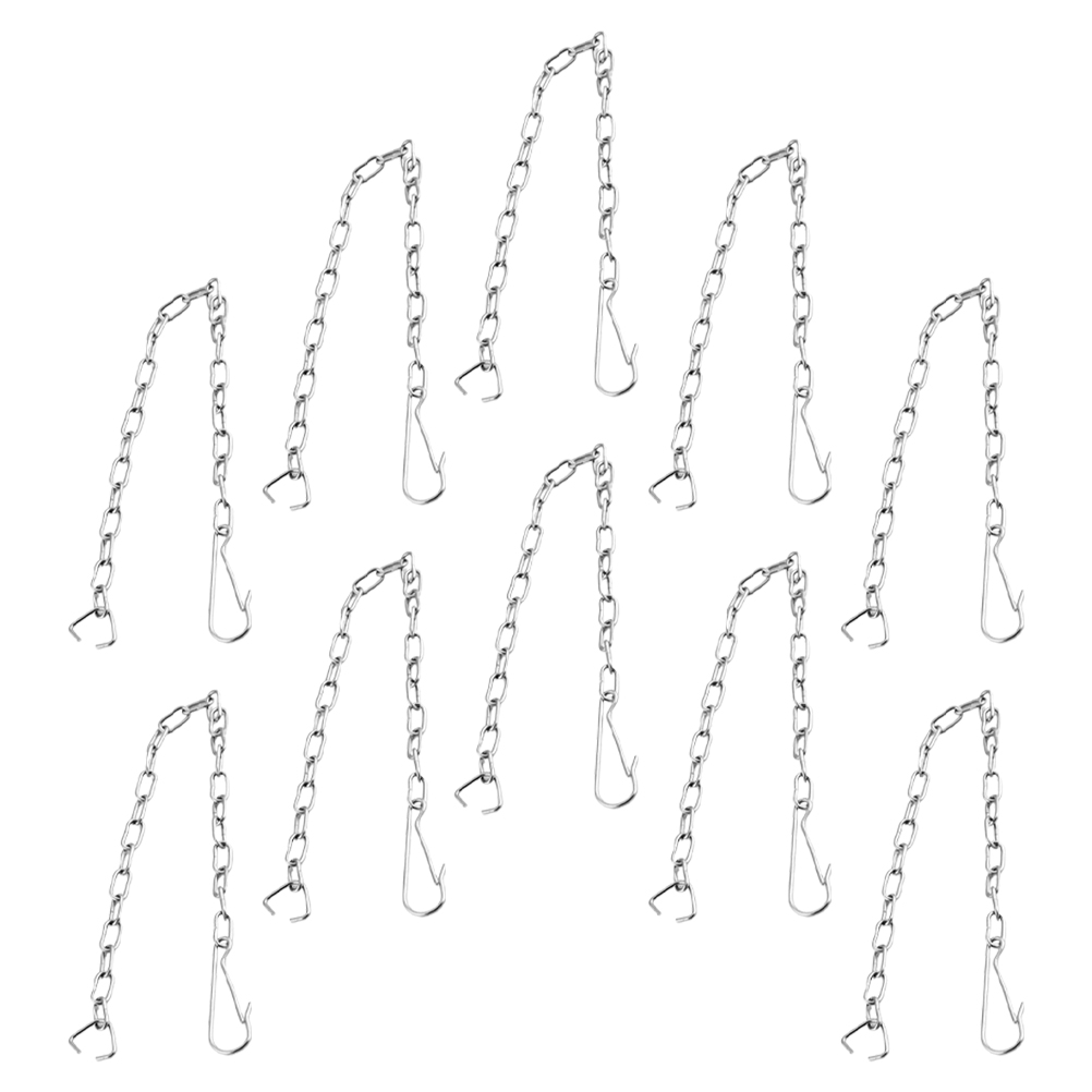 10 Pcs Lid Pull Cord Toilet Chain Replacement Kit Flush Stainless Steel Suite Simple Design Tank