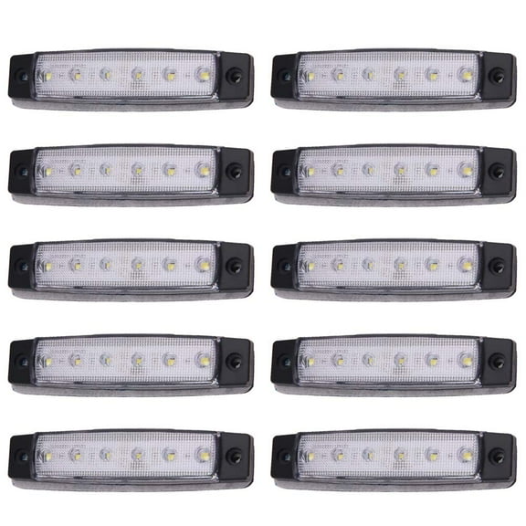 10 Pcs LED Trailer Lights with ABS Material for Car Lighting White Color DC 24V Voltage Efficient
