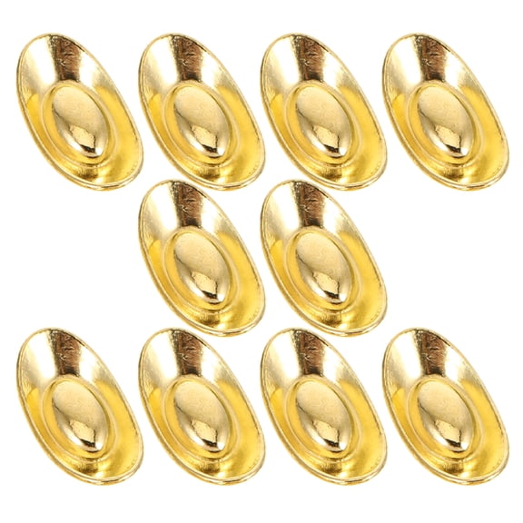 10 Pcs Lucky Ornaments Small Shelf Figurine Handicraft Mini Decoration Gold Bar Golden