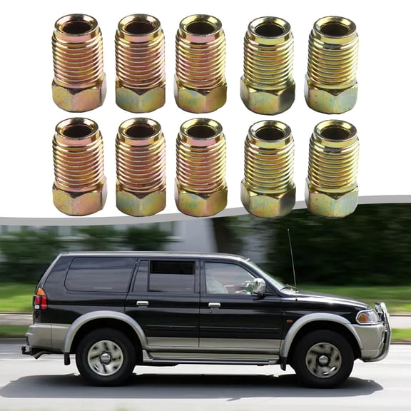 10 Pcs M10x1.0 Threads Car Brake Line Fittings for 3/16" Steel Brake Line Tubing