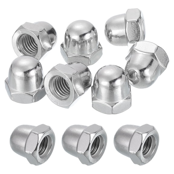 10 Pcs M10x1.5mm Acorn Cap Nuts, 304 Stainless Steel Hex Cap Dome Head Nuts