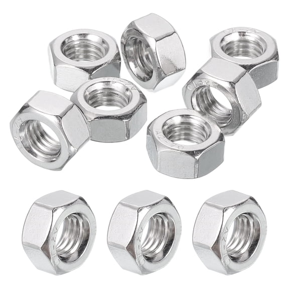 10 Pcs M10x1.5mm Hex Nuts, 304 Stainless Steel Metric Coarse Thread Hardware Nut