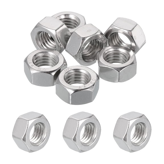10 Pcs M12x1.75mm Hex Nuts, 316 Stainless Steel Metric Coarse Thread Hardware Nut