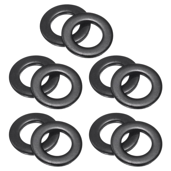 10 Pcs M16 304 Stainless Steel Flat Washers, 17mm ID x 29mm OD x 2.8mm Thick Black Zinc Plated Metal Washers