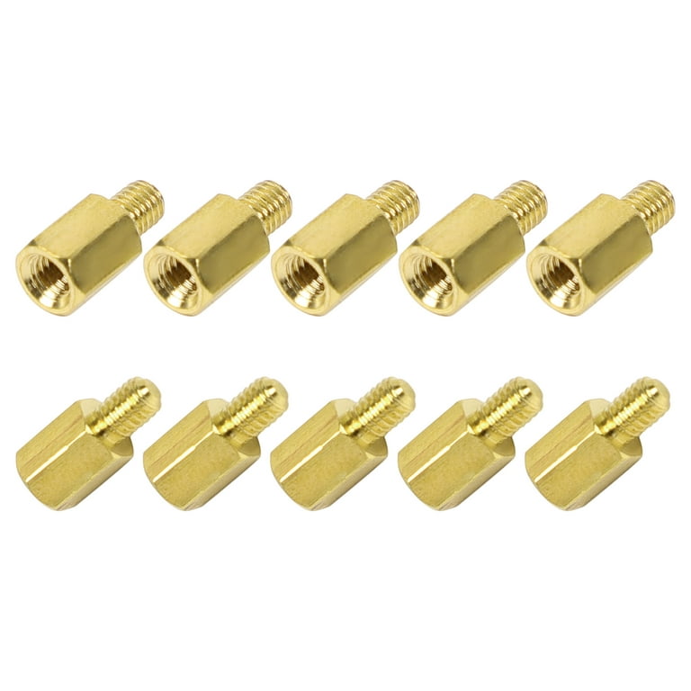 10 Pcs M3 6+4mm Hex Standoff Spacer Male to Female Brass Threaded