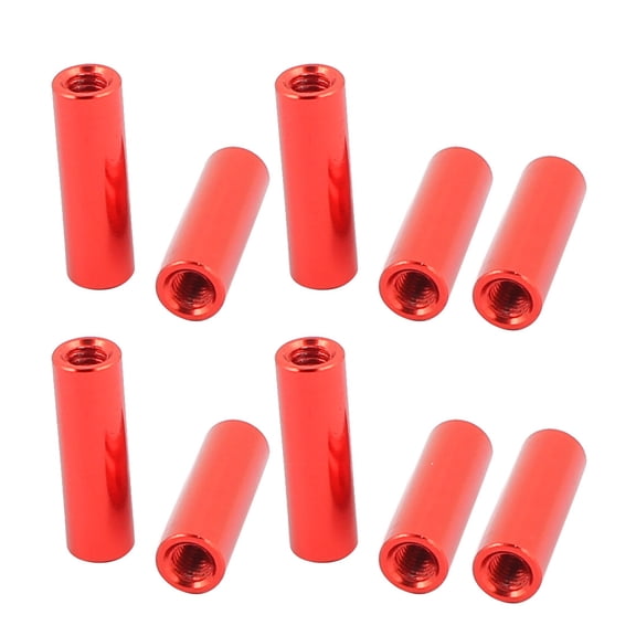 10 Pcs M3 x 16mm Round Aluminum Column Alloy Standoff Spacer Stud Fastener Red