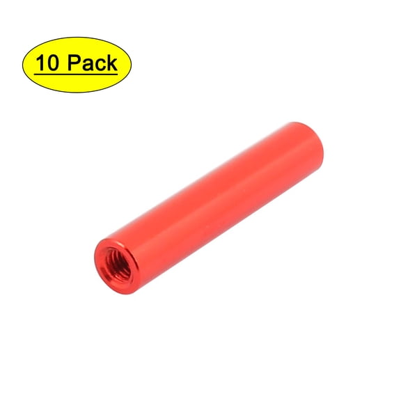 10 Pcs M3 x 25mm Round Aluminum Column Alloy Standoff Spacer Stud Fastener Red