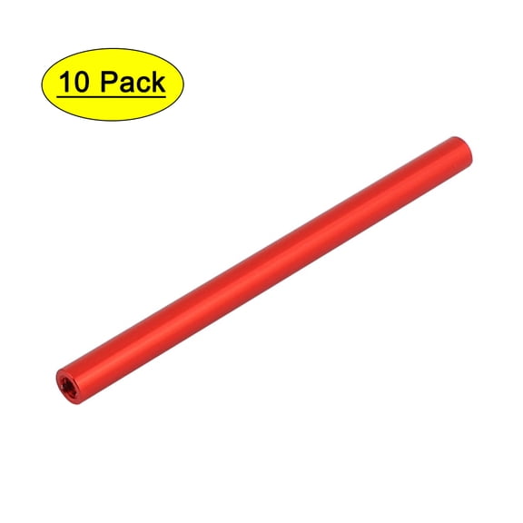 10 Pcs M3 x 70mm Round Aluminum Column Alloy Standoff Spacer Stud Fastener Red