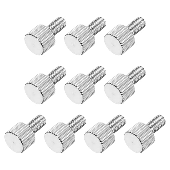 10 Pcs M4 x 8mm Flat Knurled Head Thumb Screws for Electronic, Machine