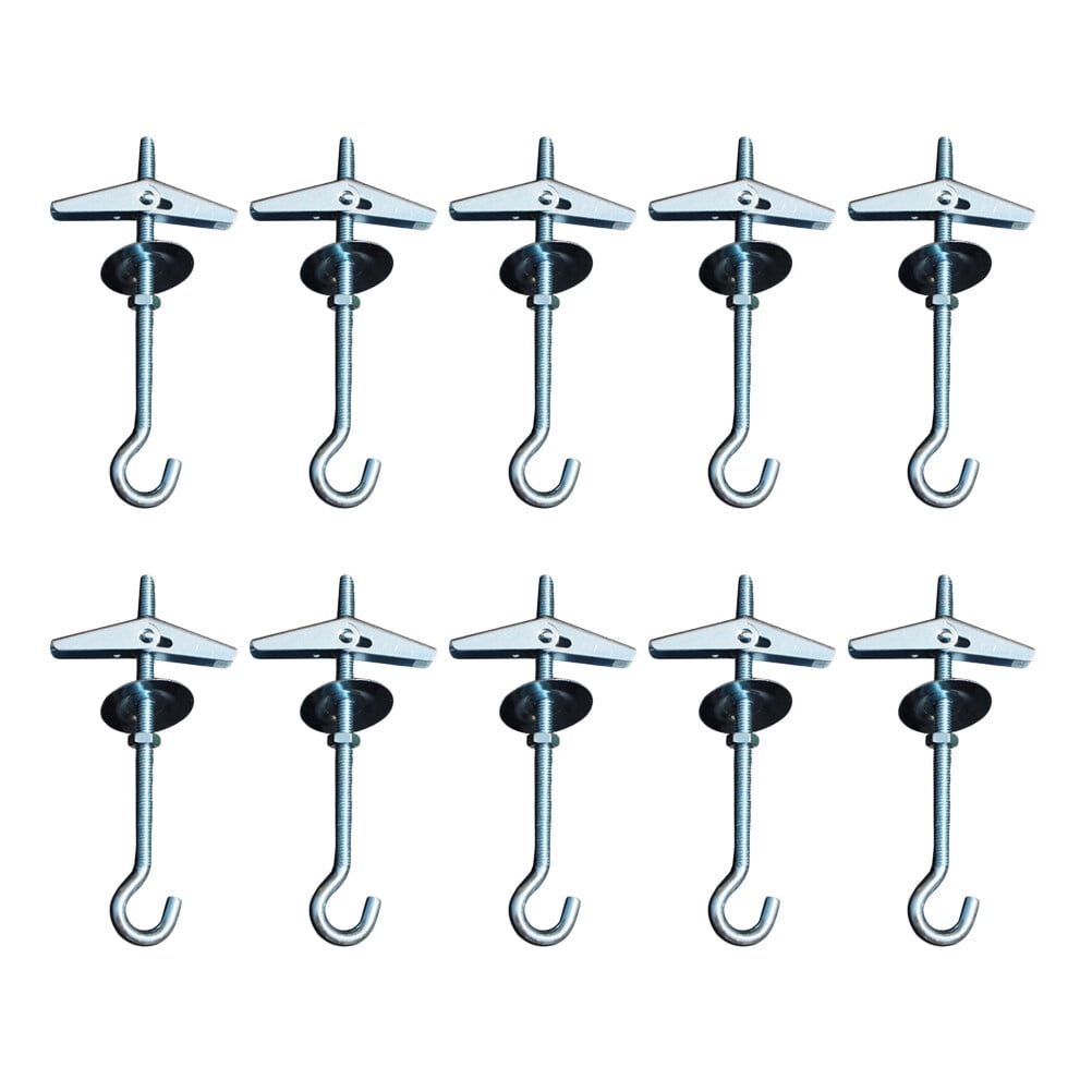 10 Pcs M5 10KG Carbon Steel Plasterboard Ceiling Wall Spring Toggle Hook Bolts Hanger Wall