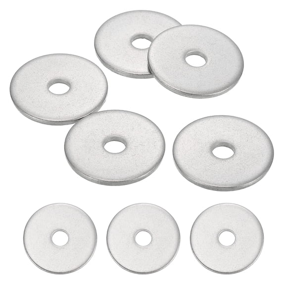 10 Pcs M5.5 304 Stainless Steel Flat Washers 5.5mm ID 25mm OD 2mm Thick, Silver