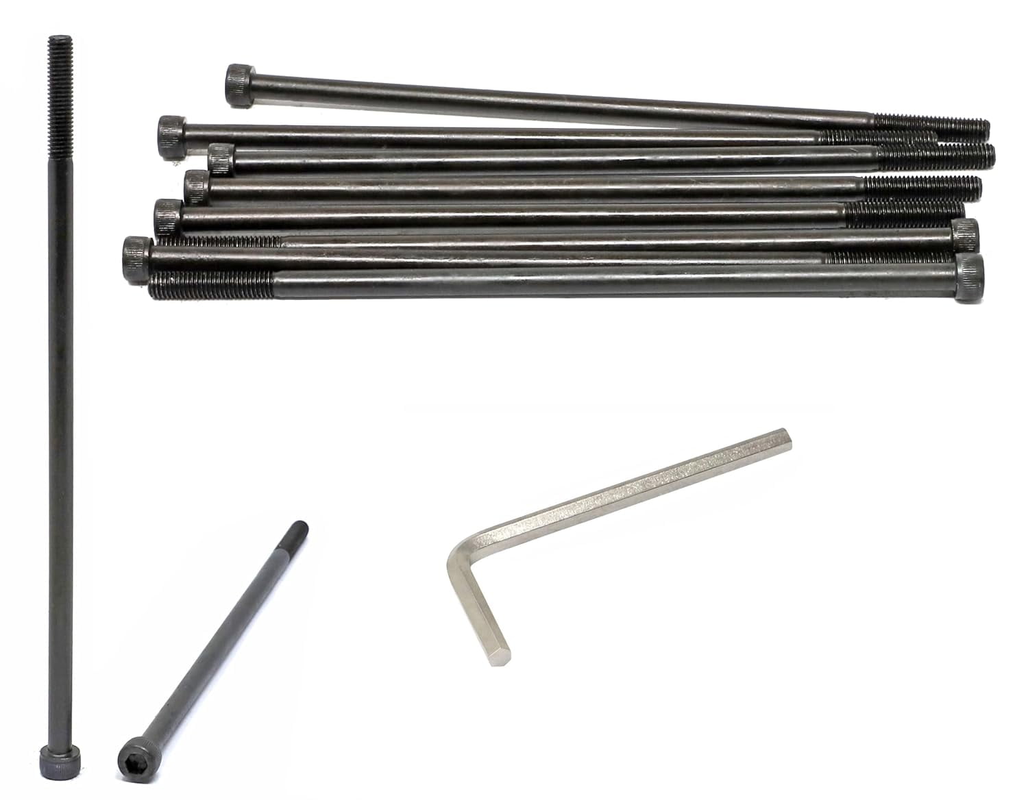 10 Pcs M5 x 145mm Partially Threaded Thread Pitch 0.8 mm Alloy Steel 12 ...