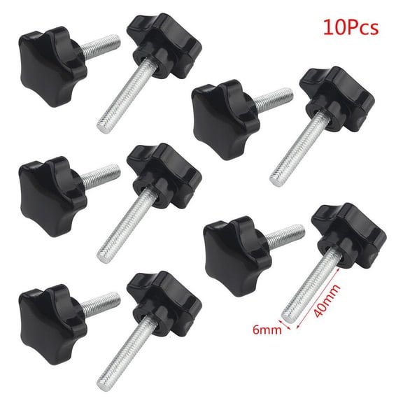 10 Pcs M6/M8 Male Thread Star Shaped for Head Clamping Screw Knob Wing Nut Hand Tightening Knob Clamping Handle Durable