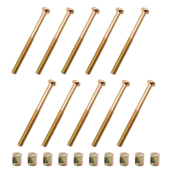 10 Pcs M8 100mm Galvanized Carbon Steel Flat Round Head Hex Socket Screws Heavy Duty Furniture Assembly Reliable Structural Support