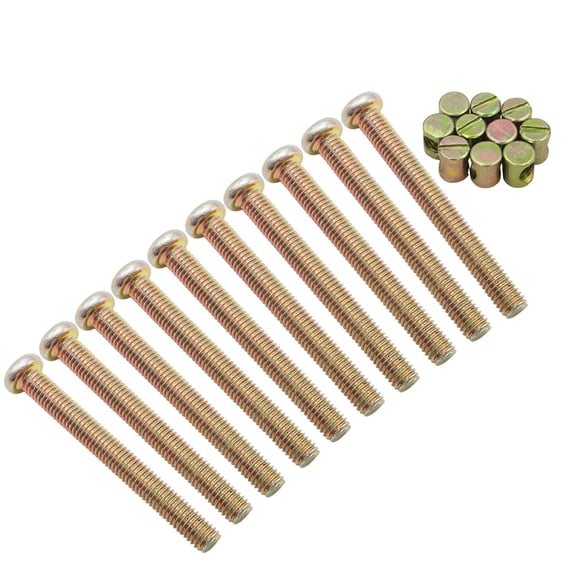 10 Pcs M8 70mm Galvanized Carbon Steel Flat Round Head Hex Socket Screws Heavy Duty Furniture Assembly Reliable Structural Support