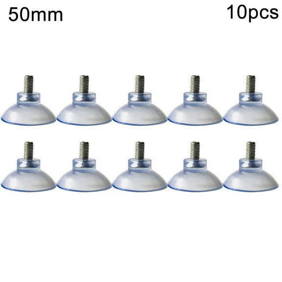 10 Pcs M8 Clear Nut Thumb Screw Suction Cups for Smooth for Surfaces, PVC Hooks for Glass, Wall, Kitchen, Bathroom Use(50mm)