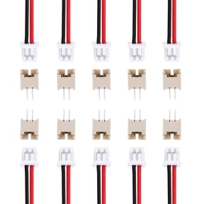 10 Pcs MX 1.25mm 2 Pin Single Head Male Connector Plug with 28 AWG 150mm Wire Cable and Female Motherboard Connector