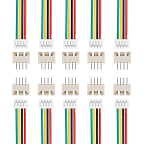 10 Pcs MX 1.25mm 4 Pin Single Head Male Connector Plug with 28 AWG 150mm Wire Cable and Female Motherboard Connector