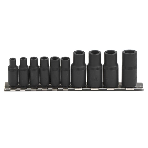 10 Pcs Magnetic Tap Socket Wrench Set for 1/4" and 3/8" Drive Alloy Steel Tap Socket Set with Storage Holder for Tight