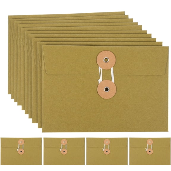Raindrops Document Envelope Vintage Green for School 10Pcs 6.7X4.5X0.1In