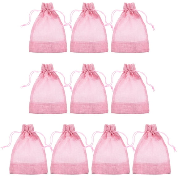 TEHAUX Clear Window Pouch Gauze Pink General Users Home 10Pack 5.5x3.9in