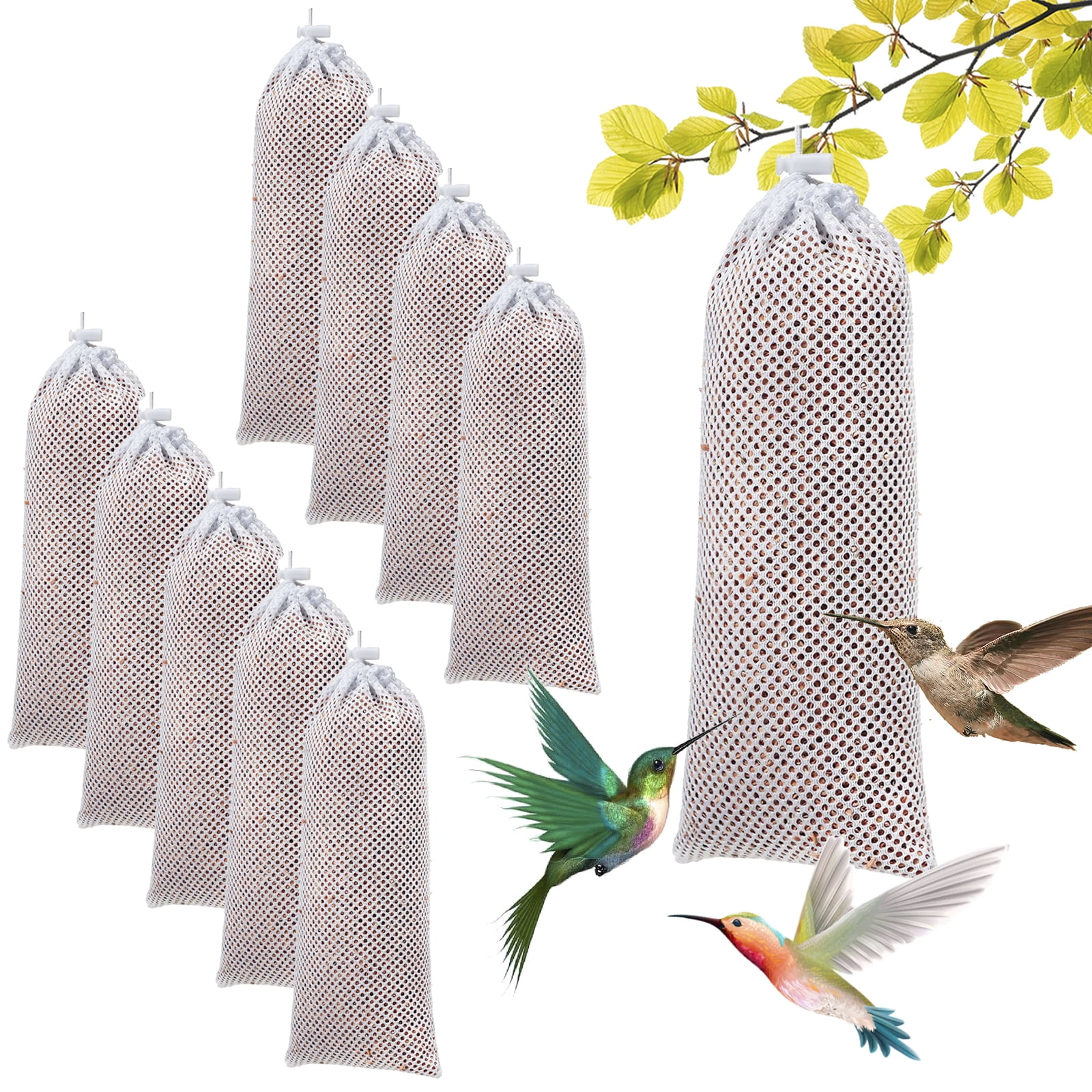 10 Pcs Mesh Bird Feeder Hanging Finch Feeding Bag Sturdy Thistle Seed