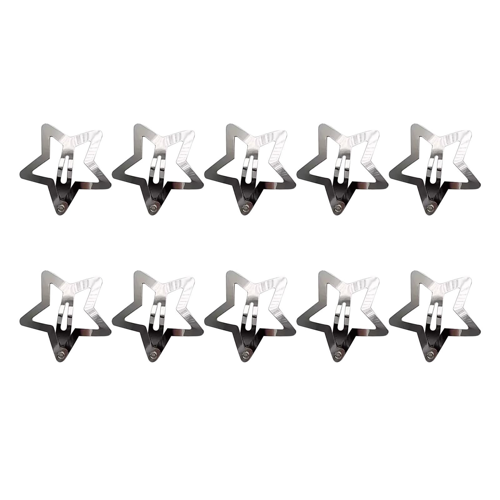10 Pcs Metal Snap Hair Clips Star Hair Barrettes Hair Accessories For