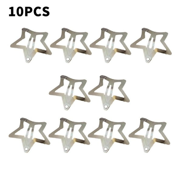 10 Pcs Metal Star Hair Clips Sweet Silver Snap Hollow Star Hair Barrettes