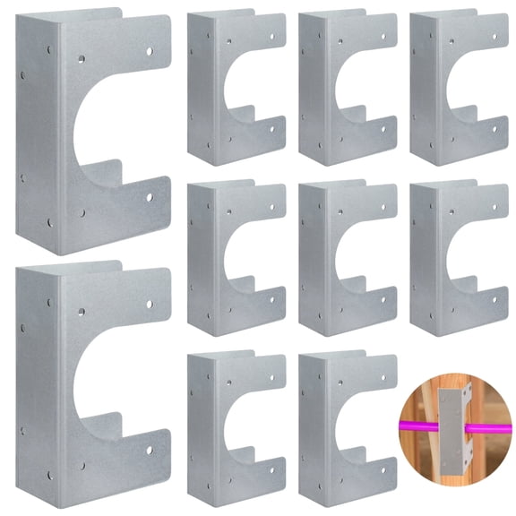 10 Pcs Pipe Support Stud Shoes, Heavy Duty Metal Pipe Straps for 2X Studs,5" High x 1.53" Wide,Fits up to 2-1/2 Inch PVC/ABS/Copper Pipes, Easy Installation