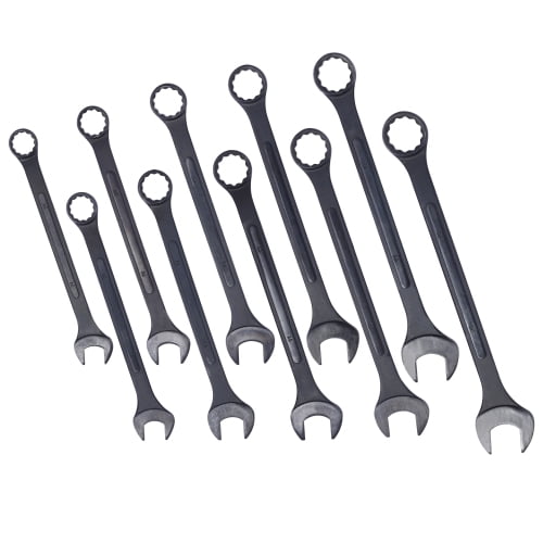 10 Pcs Metric Large Size Add-on Combination Wrench Set, 34, 36, 38, 41, 42, 44, 45, 46, 48, 50mm | Chrome Vanadium Steel, Long Pattern, 12-Point | Great for Auto, Truck, Tractor and Machinery Repairs