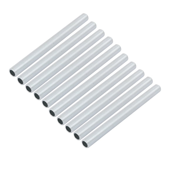 10 Pcs Metric M10 1mm Pitch Thread Zinc Plated Pipe Nipple Lamp Parts 120mm Long