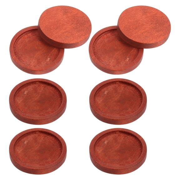 WRISTBIQUE 10Pcs Micro Landscape Cake Wooden Base for Storing Flower Displays Red