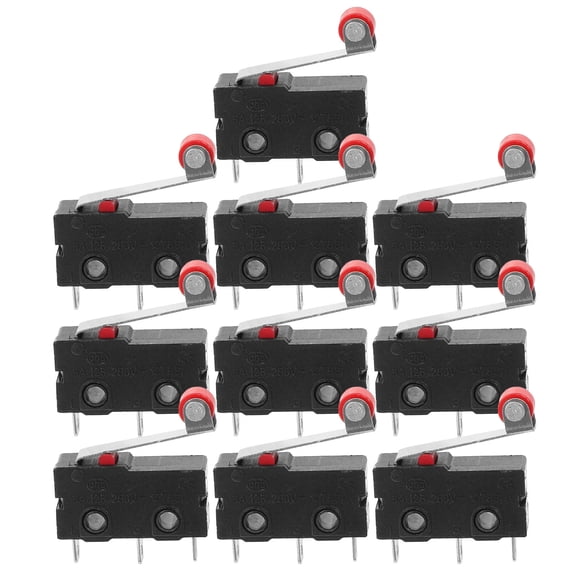 10 Pcs Micro Switch Normally Open for Engineers and Technicians in Silver