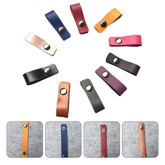 WASHWEPE Cable Organizer For Men Wine Red 10Pcs 3.9x0.6x0.1In