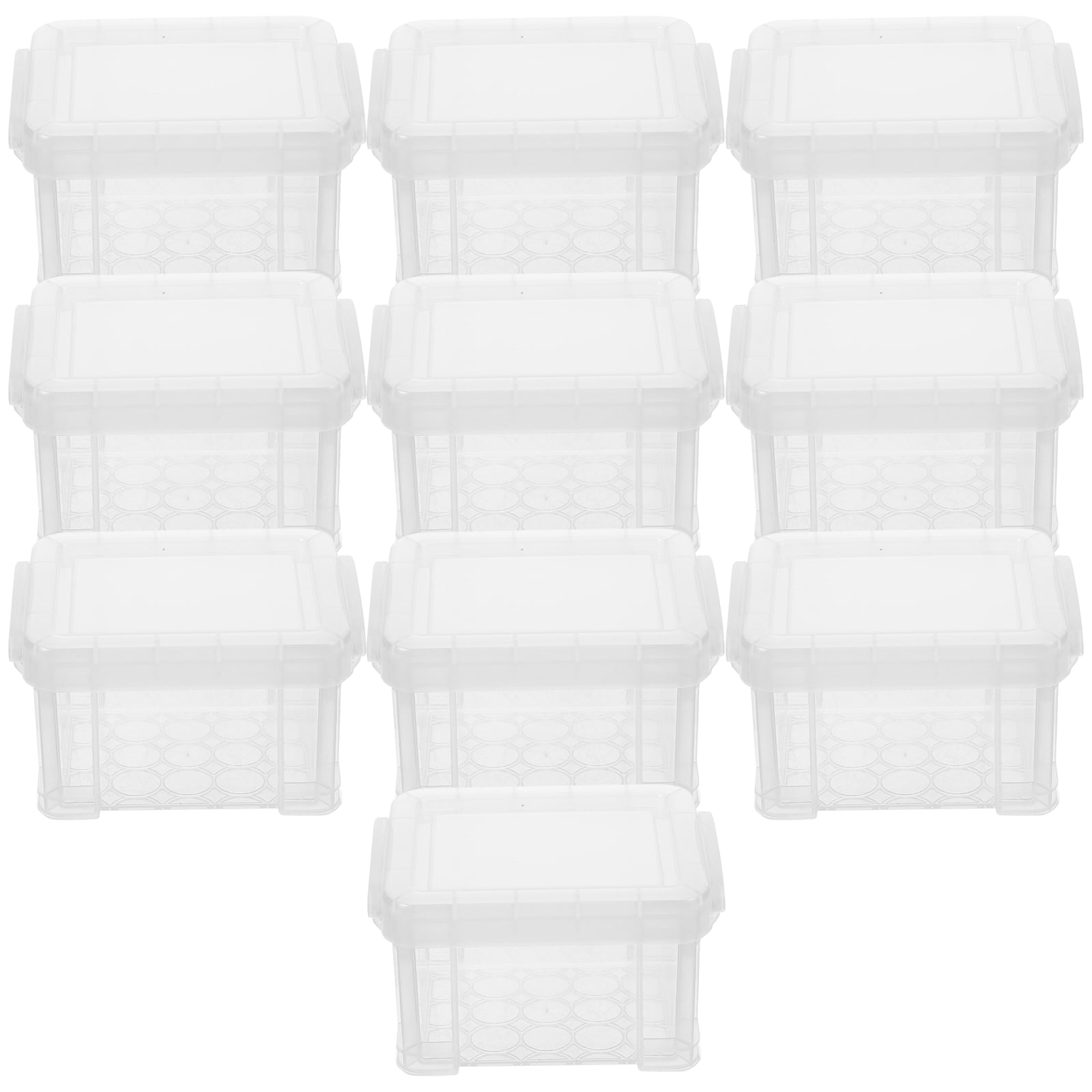 10 Pcs Mini Box with Lid Small Plastic Storage Containers Lids for