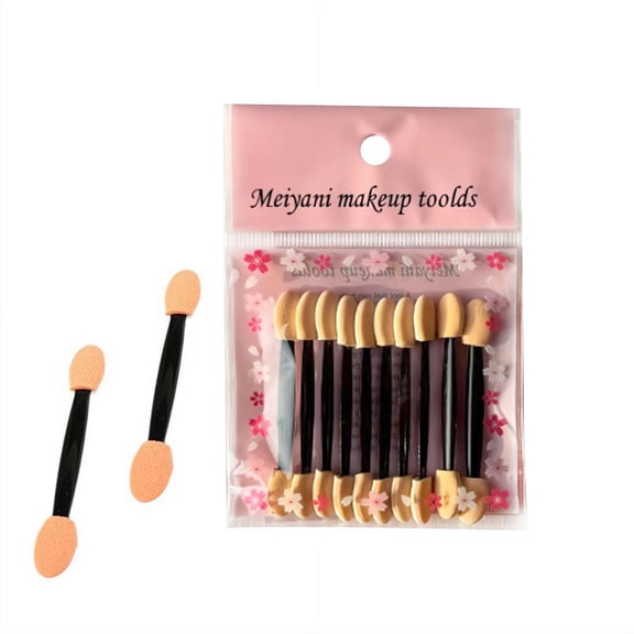 10 Pcs Mini Double Ended Eyeshadow Wands Latex Sponge Disposable Makeup Applicator Strong Powder Pickup Eyeshadow Brushes