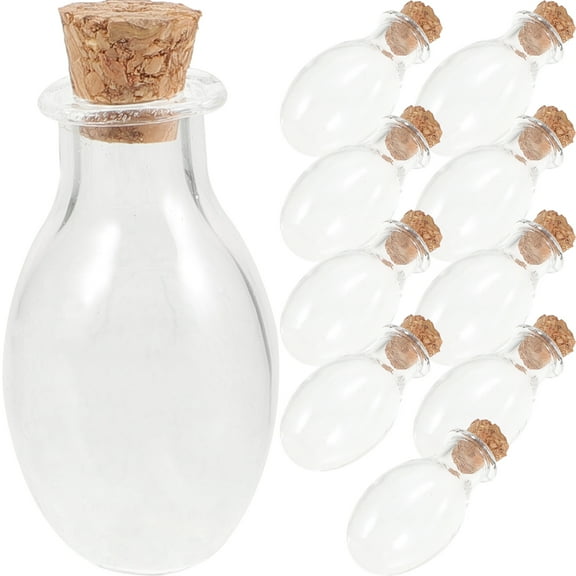 MLINS Glass Bottles with Cork for Kitchen Use Transparent and Durable Storage Bottle with Stopper 10 Pieces