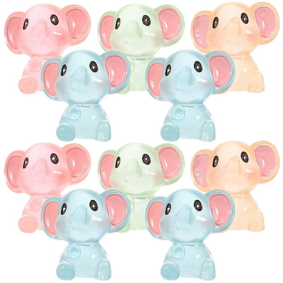 HOMEMAXS 10Pcs Mini Elephant Crafts Glow in the Dark Tiny Elephant Figurines Small Elephant Decor